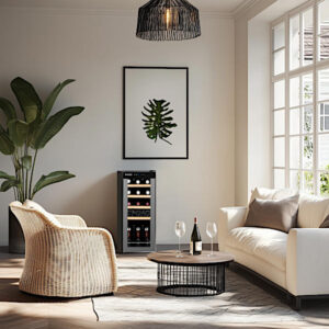 מקרר יין ביתי חדיש עד 15 בקבוקים עם מדפי עץ CH-43FD2