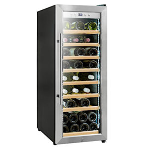 מקרר יין מתקדם עם מדפי עץ עד 43 בקבוקים SU-43S