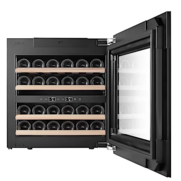 מקרר יין אינטגרלי עילי עד 24 בקבוקים שני אזורי קירור Touch-to-Open דגם SU-24P