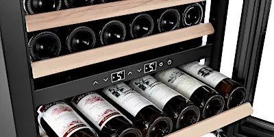 PZF_2984 מקרר יין אינטגרלי עילי עד 24 בקבוקים שני אזורי קירור Touch-to-Open דגם SU-24P